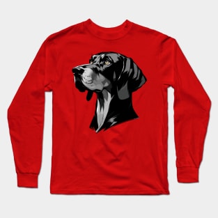 Stunning and Cool Hanoverian Scenthound Monochrome and Gold Portrait for Father's Day Long Sleeve T-Shirt